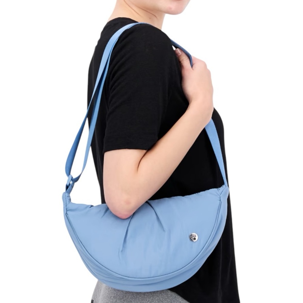 BearPaw Blue Crescent Crossbody Bag with Adjustable Strap